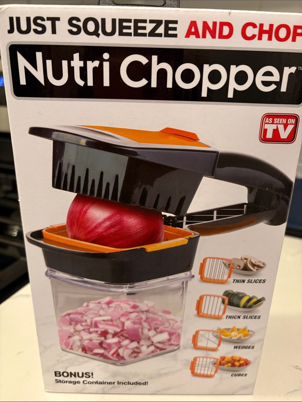 Nutri Chopper Handheld Food Slicer & Dicer - Black & Orange